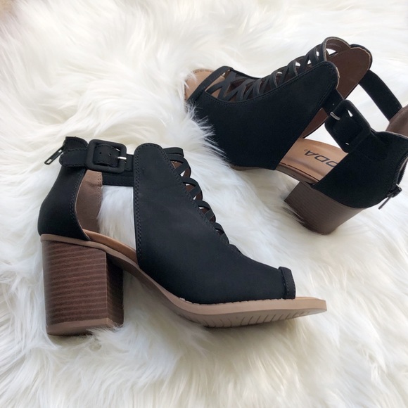 Peep toe Faux Suade Bootie - Picture 5 of 5